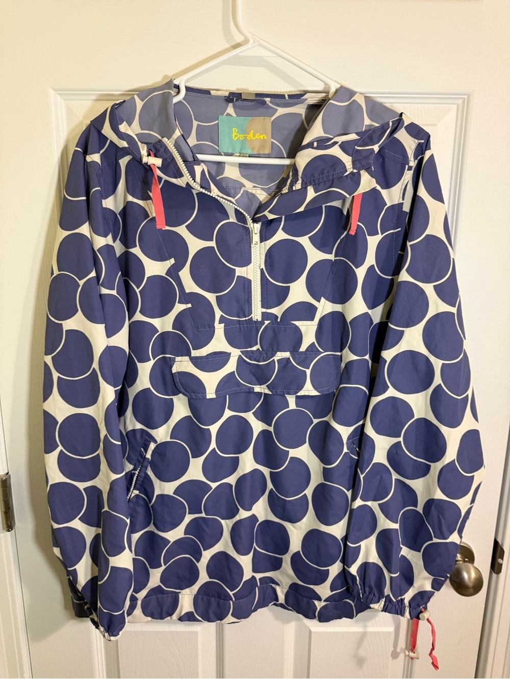 Boden Women’s Navy and White Polka Dot Utility Jacket
